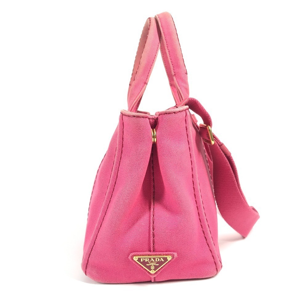Prada Canapa logo tote bag shoulder crossbody handbag pink canvas - Picture 4 of 15
